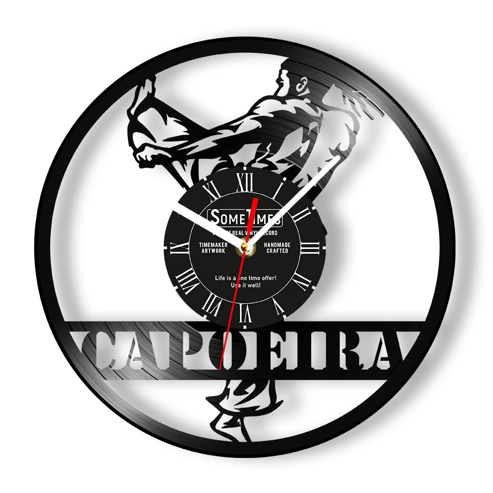 Brazilian Folk Traditional Capoeira Custom Vinyl Record Wall Clock Brazil Martial Art Home Decor Customizable Text Dancing Clock