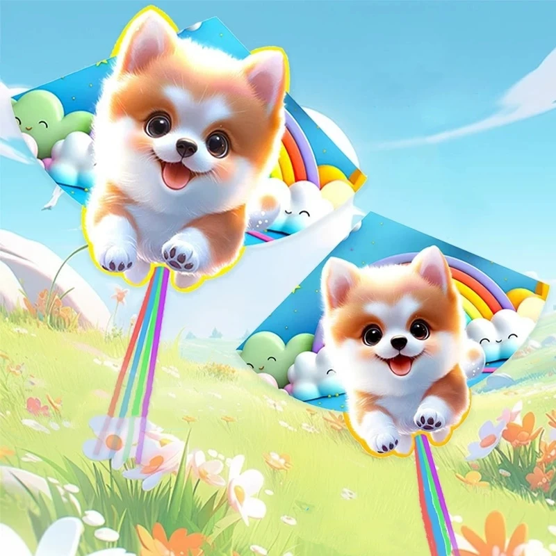 Cachorros voladores para niños, juguetes profesionales, varillas para jugar al aire libre, playa, pipas, animales, nailon, viento, mini pipas, fábrica crom