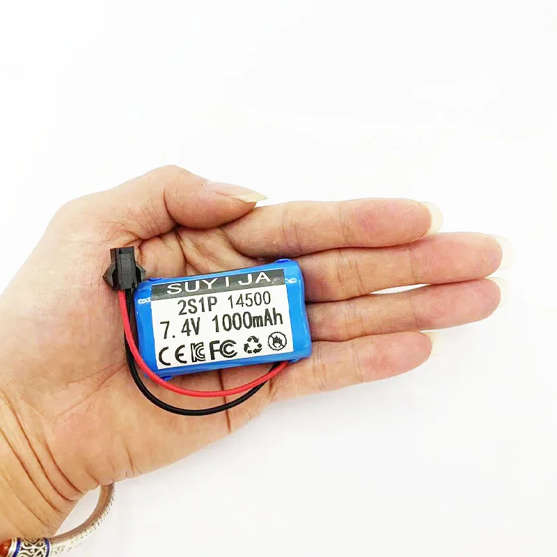 14500 2S1P 7.4V 1000mAh with BMS Lithium-ion Battery Suitable for Toy Remote Control Car Small Speakers Multiple Plug Options