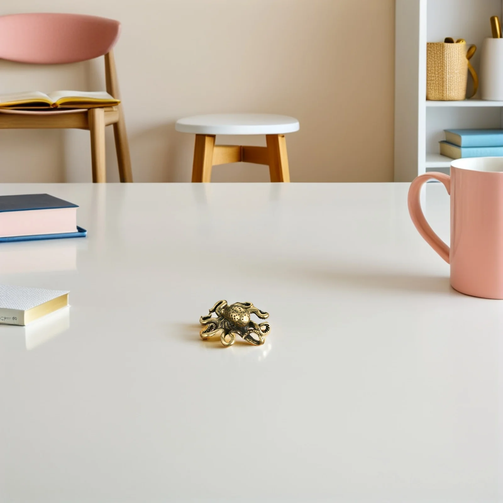 

Brass Craft Octopus Decor Exquisite Small Desktop Ornament Indoor Tabletop Octopus Shaped Adornment Flat Bottom Stable