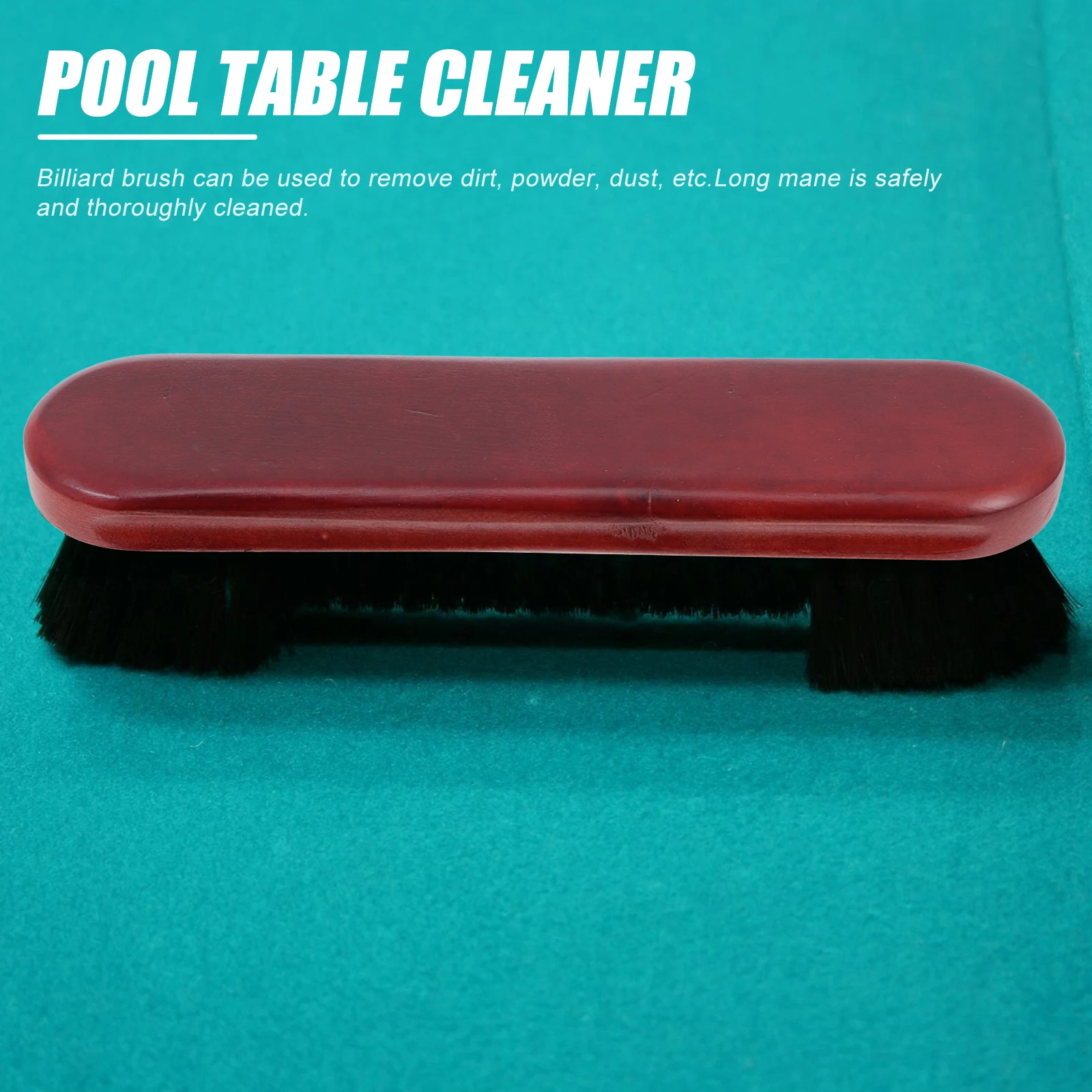 

2pcs Billiard Brush Cleaning Set Pool Table Maintenance Tool Wood Handle Horseshoe Bristles Dust Remover Cloth Safe Long