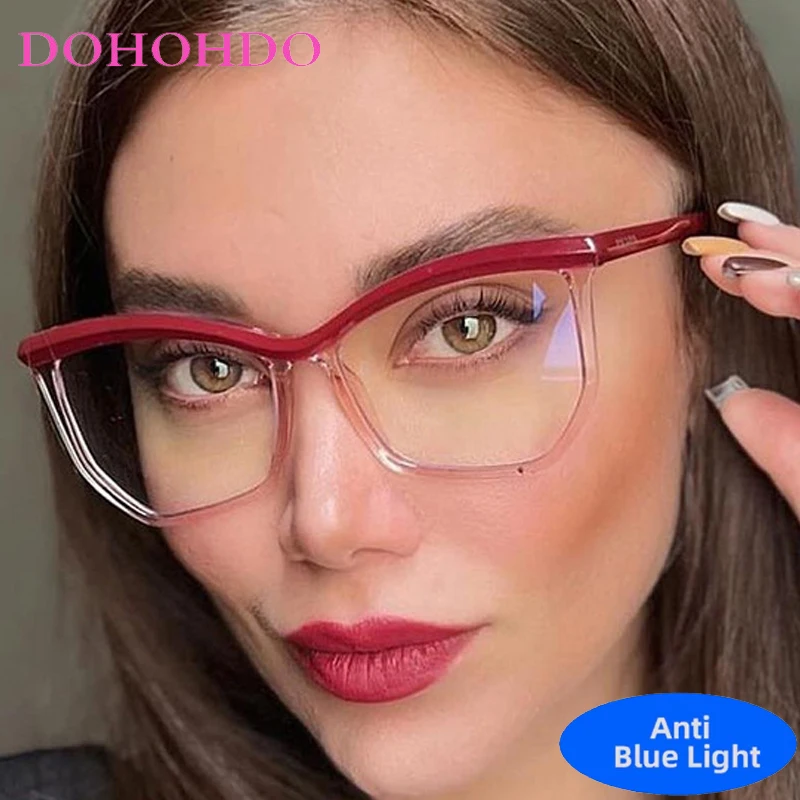

DOHOHDO 2025 Fashion Retro Cat Eye Anti-blue Light Glasses Frame Women New Ultra-light Frame Glasses Blue Light Blocking Glasses