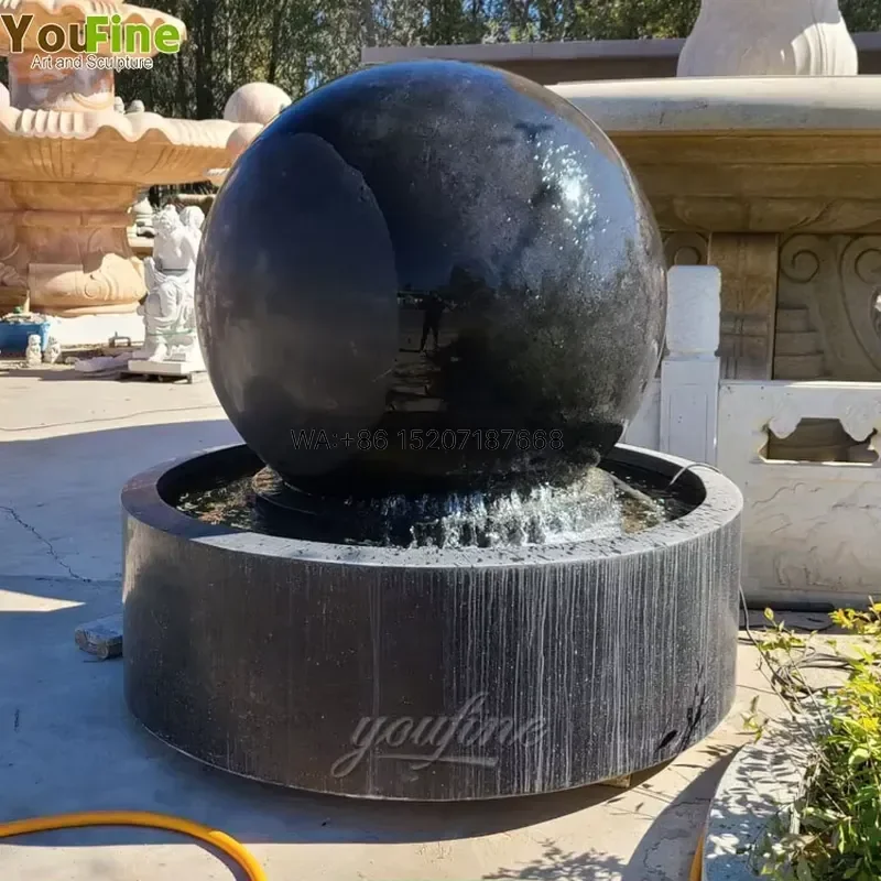 Wmwmnu for YOUFINE Custom Size Modern Outdoor Garden Stone Marble Sphere Ball Fountain With Rotating Ball for Sale