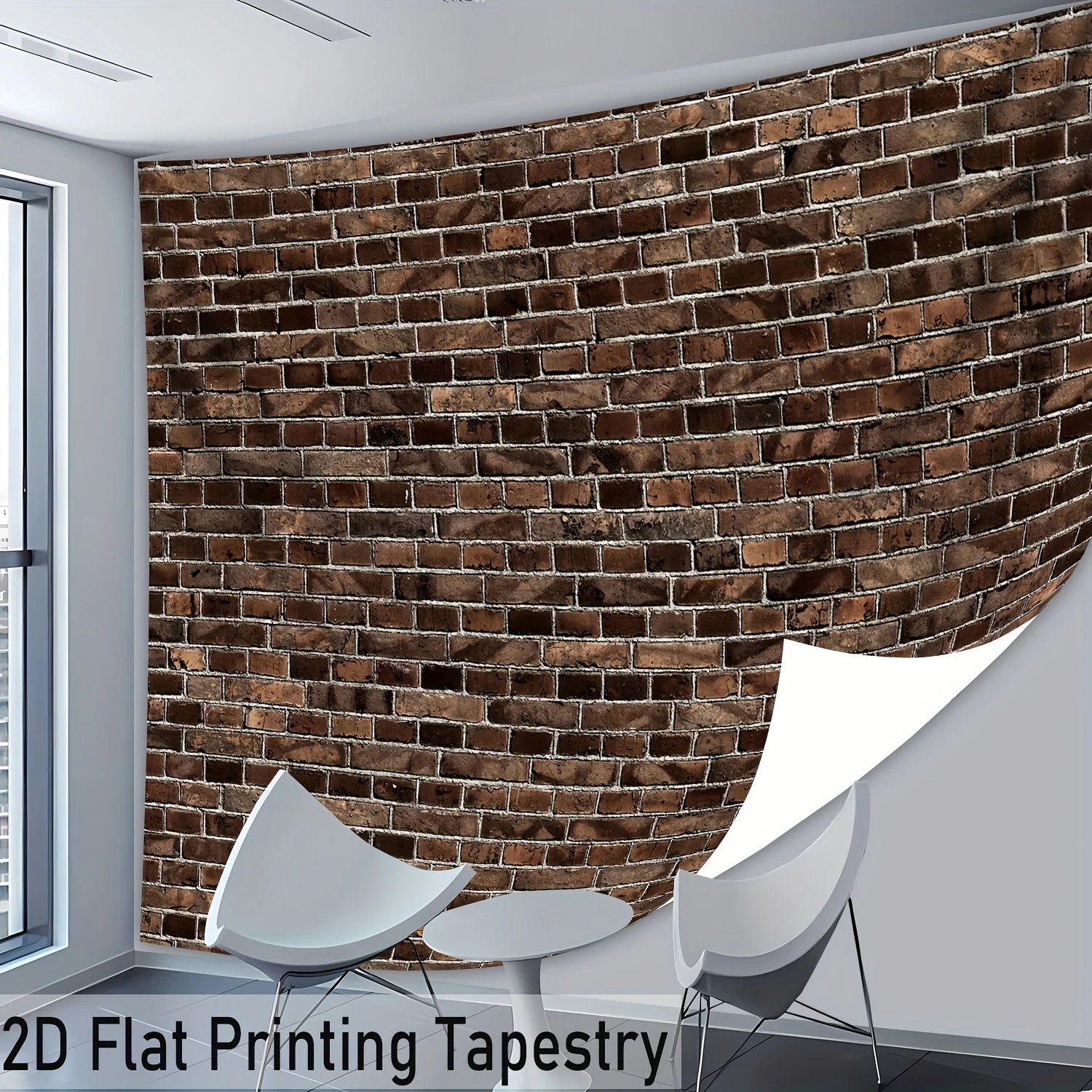 Rustic Exposed Brick Wall Tapestry Decoration Canvas Art Print Industrial Loft Style Home Decor Wallpaper Mural Hanging