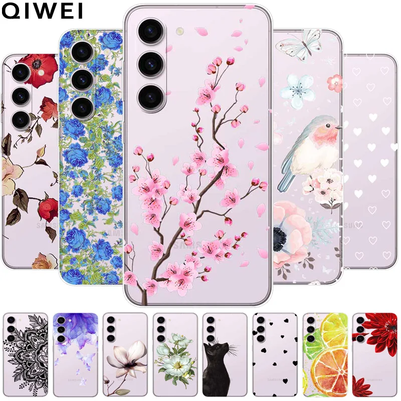 For Samsung Galaxy S24 FE Case Transparent Cute Soft Silicone TPU Coque for Galaxy S24FE 5G Phone Cover Clear Capa S 24 FE Shell