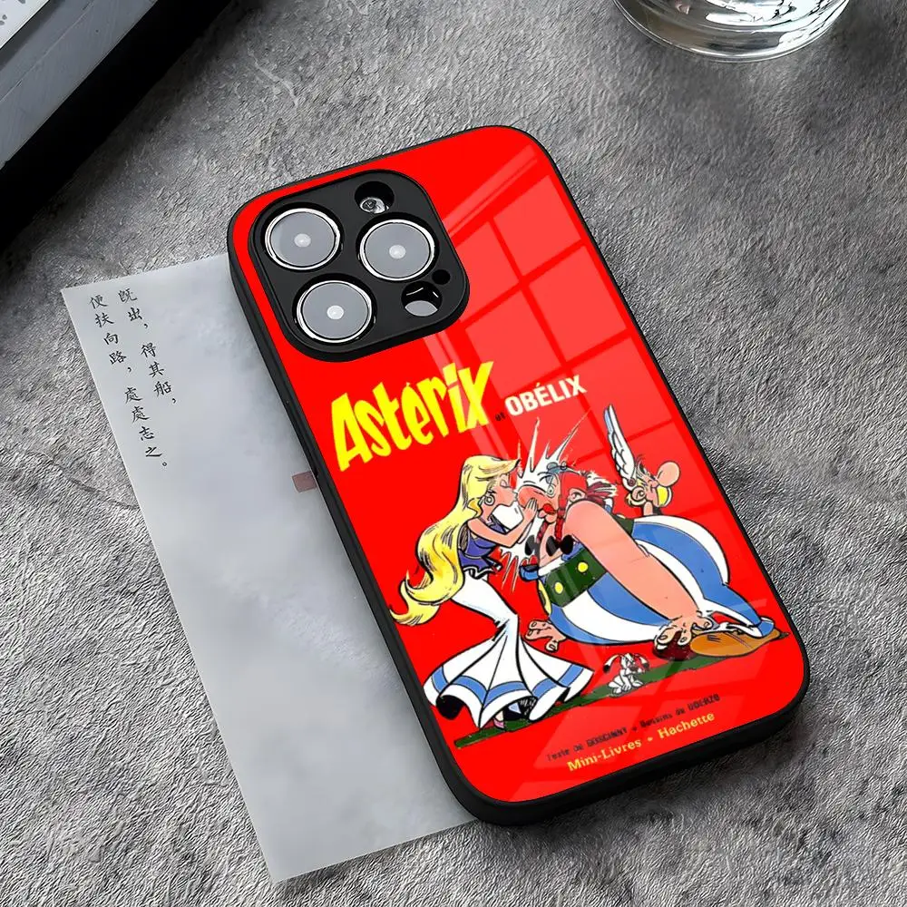 Anime A-Asterix Phone Case For IPhone 13 Pro Max 14 Plus 12 Mini 11 15 X XR XS 16 Plus SE Tempered Glass Back Cover