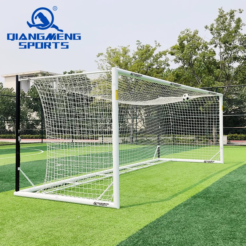 custom.Aluminum Movable Soccer Goal Customizable 24ft X 8ft Professional Freestanding Stadium Box goal view 2