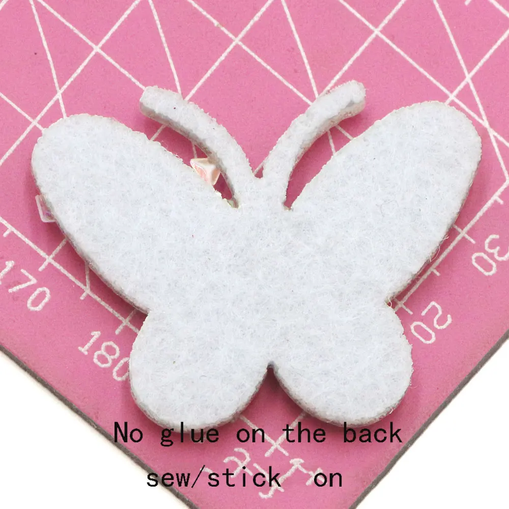 10 Teil/Beutel Schmetterling Perle Strass Aufnäher für Kleidung Schmetterling Weiße Perle Bling Strass Applikation Reparatur Patch – Detail 9