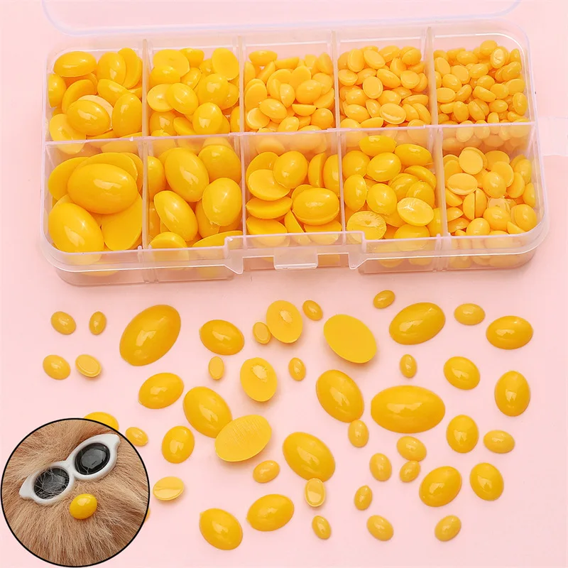 30-100pcs/lot Yellow Safety Eyes Acrylic Half Ellip Beads For Bear Doll Animal DIY Crafts Children Kids Toys Eyes Accessories  