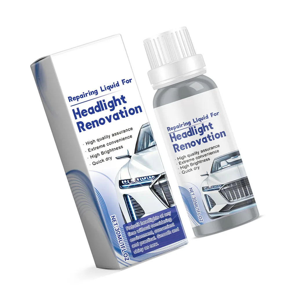 Car Headlight Repair Solution for Dust Removal Brightening and Polishing 30ml for Clear Visibility and Oxidation Prevention