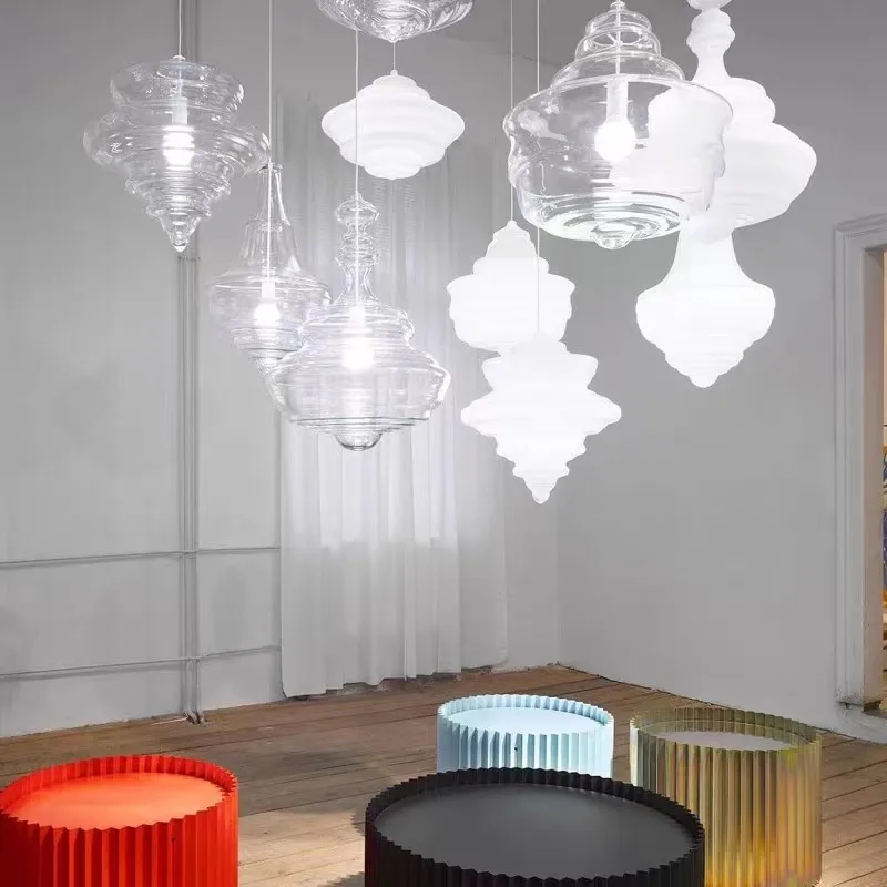 La Scala pendant lamp Industrial Water Grain Galss glass lamp Dining Room Hanging Lights Staircase kitchen island lighting view 2