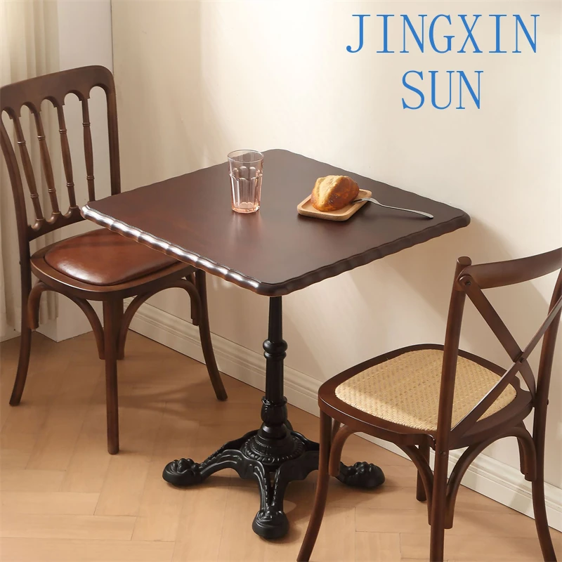 Cafe solid wood dining table and chairs baking dessert shop chair fusion western restaurant clear bar dining table