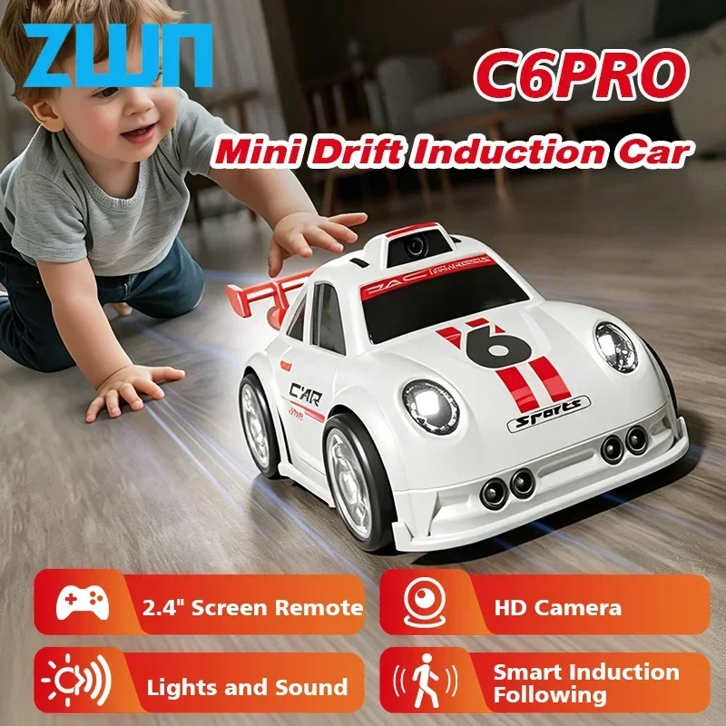 C6 PRO 2.4G Drift Sensing RC Car with HD Camera Demo Follow Escape Mode Remote Control Car Desktop Mini Racing Toys for Kid Gift