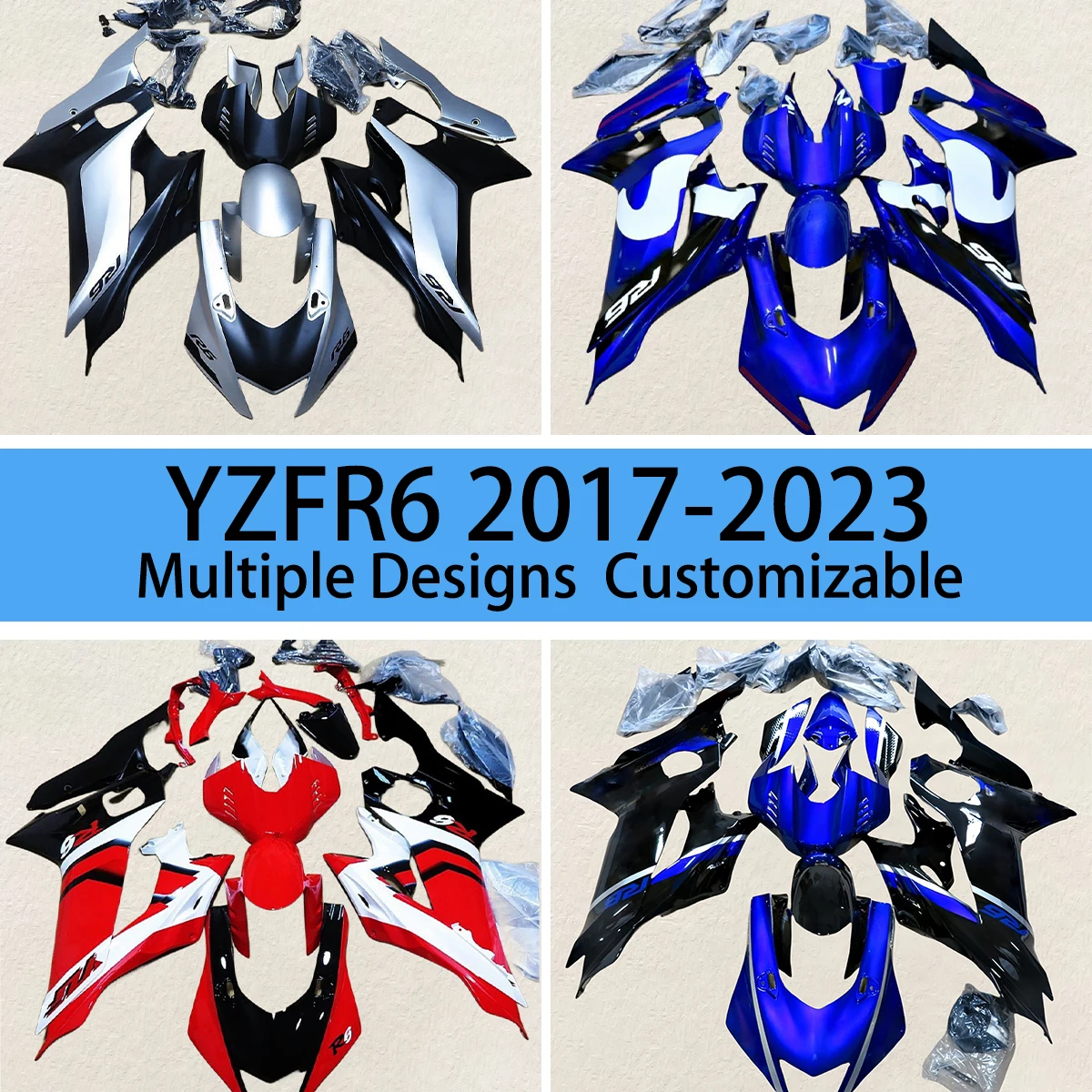 100% Fit Fairing Kit for YAMAHA YZFR6 2017 2018 2019 2020 2021 2022 2023 Motorcycle Fairings ABS Injection YZF R6 17-23