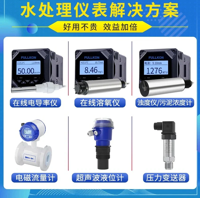 Industrial online pH meter, pH controller, conductivity detector, sensor, electrode probe, ORP acidity meter