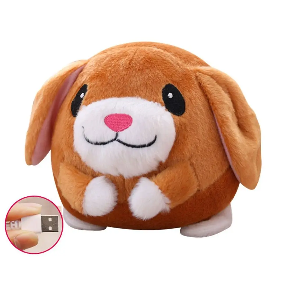 Grappige hamster elektronische pluche bal varken interactieve pluche ballen muziek trillingen piepend speelgoed stuiterende sprong baby