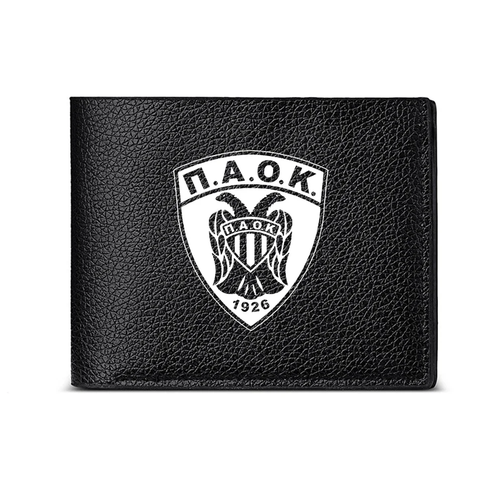 Paok Shield Emblem Men Wallet Card Holder Casual Business Fashion Design Classic Style Accessory For Everyday Use