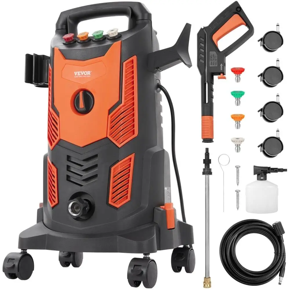 

Electric Pressure Washer, 2300 PSI, Max. 1.9 GPM, 1900W Power Washer w/ 26 ft Hose, 4 Quick Connect Nozzles, Foam Cannon,