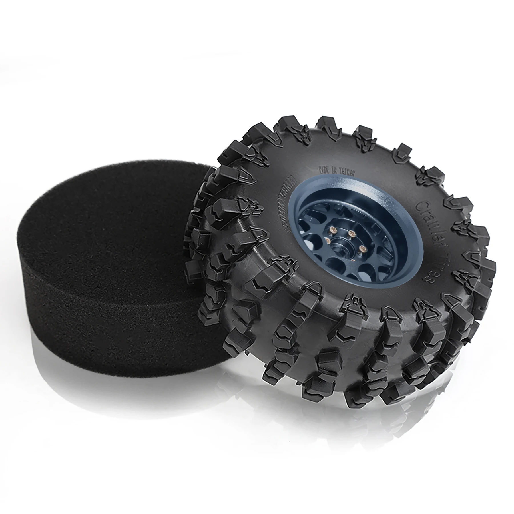 4 pezzi RC 2.2 Beadlock Cerchioni e pneumatici cingolati in gomma per 1/10 RC Crawler Axial SCX10 RBX10 Wraith 90048 90018 Traxxas TRX4