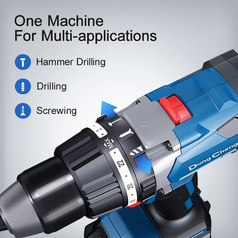 Dongcheng New Product 120N.m 3 Function in 1 Drill Cordless Brushless Impact