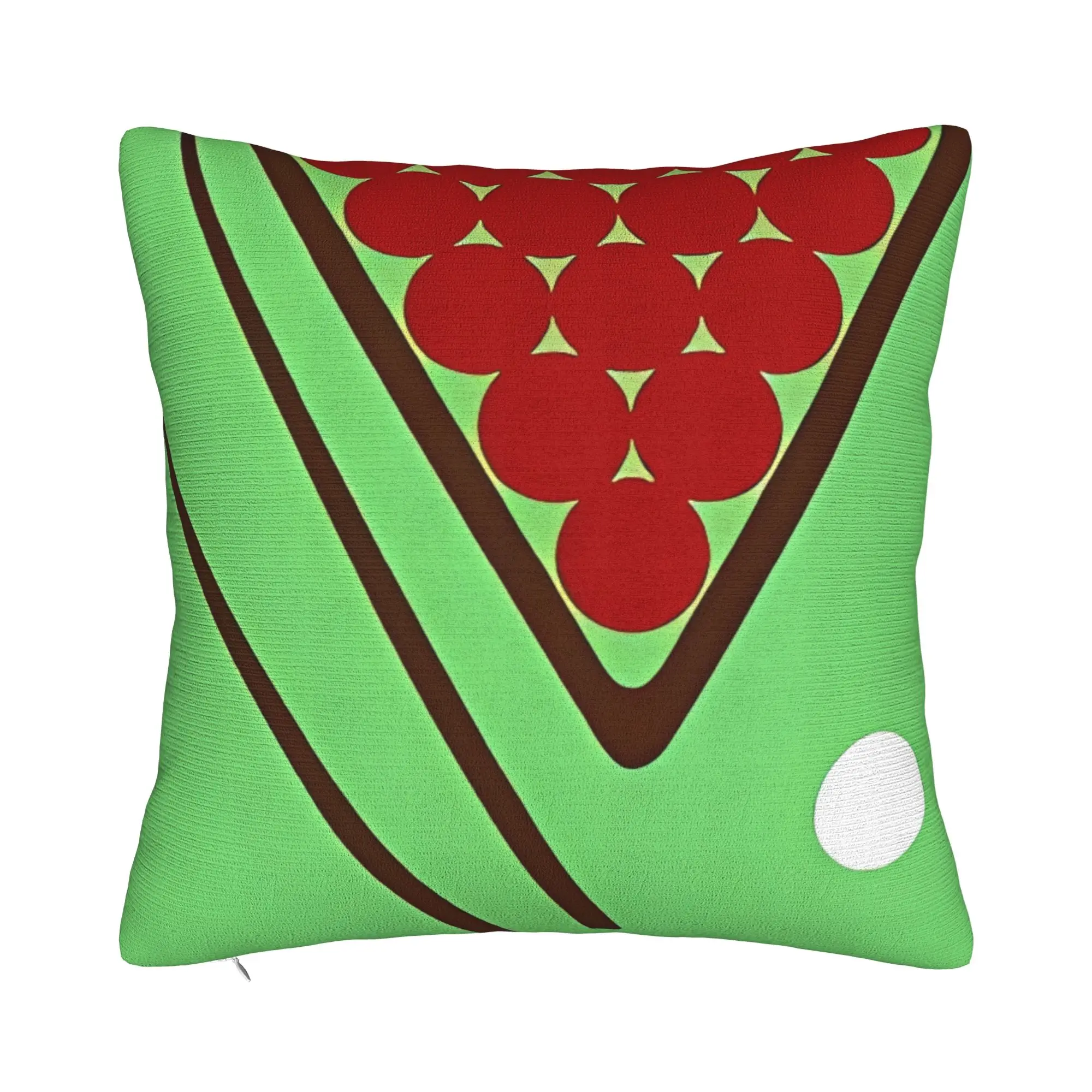 Snooker Rack And Cues Billiards For Porch Patio Couch Sofa Living Room Outdoor Pillowcases Snooker Pillow Cover Zipper Closure