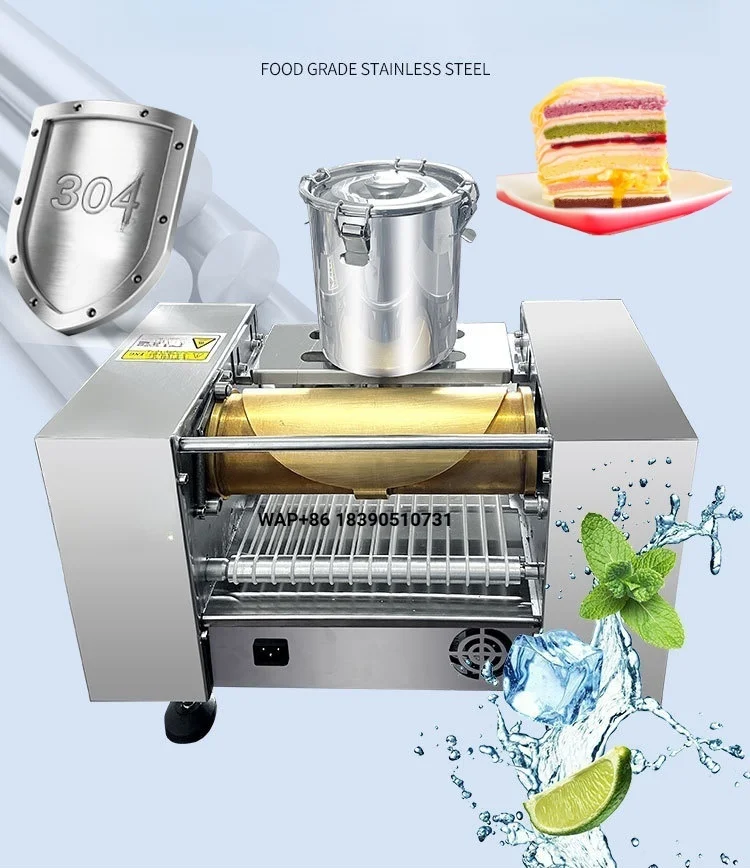 Automatic Egg Crepe Manufacturing Machine for Bakery Cake Shops New 304 Stainless Steel Touch Screen Control High Productivity