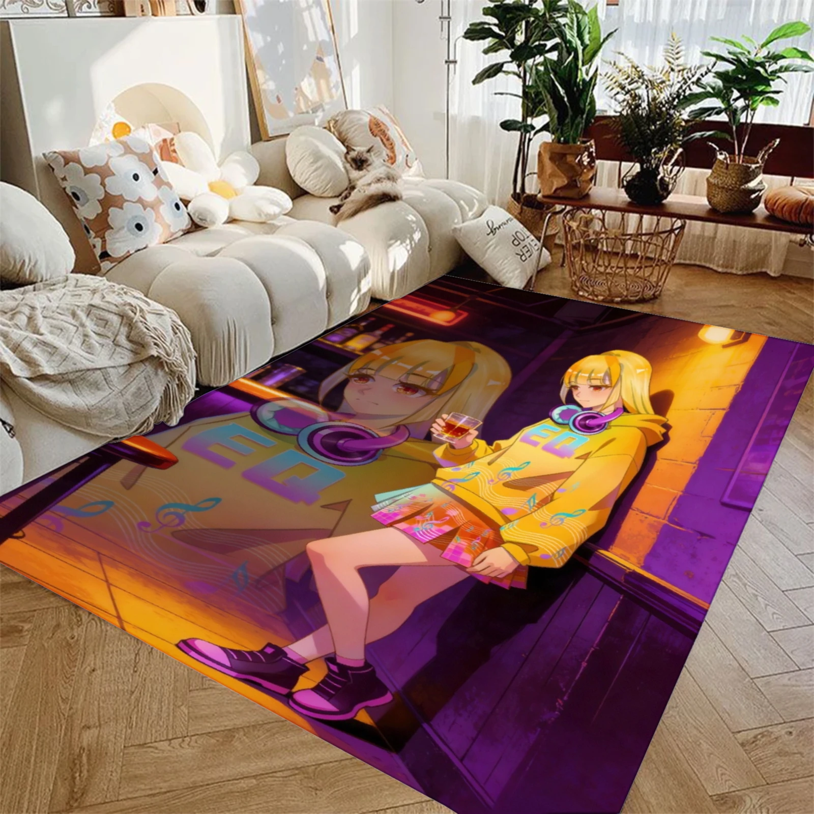 Original Design Lume Carpet NEON ARCANA Home Living Room Decoration Non-slip Soft Floor Mat Cozy a Birthday Gift for Film Lover