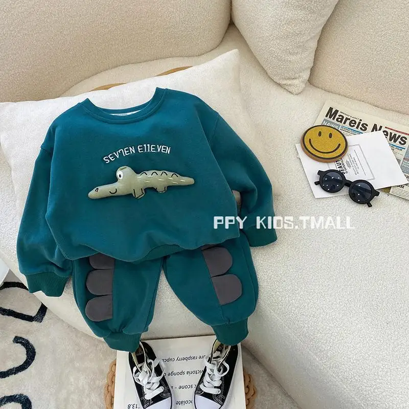 

2-8 Years Toddler Clothing Baby kid Boy Casual Clothes Set long Sleeve Top + pant 2PCS spring autumn Sport 2PCS Outfit