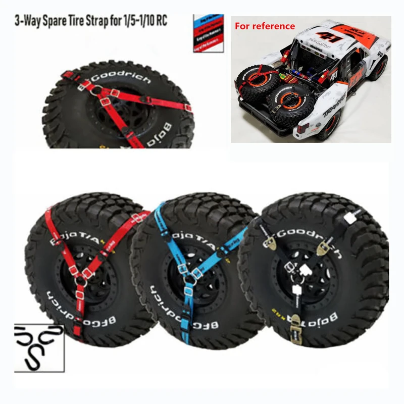 1/10 Spare Tire Fixing Strap RC 3-Point Spare Tire Tie Down Strap Fit 1/5 1/10 Crawler Car TRX-4 /UDR