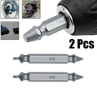 2pcs #0 Double Side Drill Out Damaged Screw Extractor Out Remover Handymen Broken Bolt Stud Removal Tool Kit