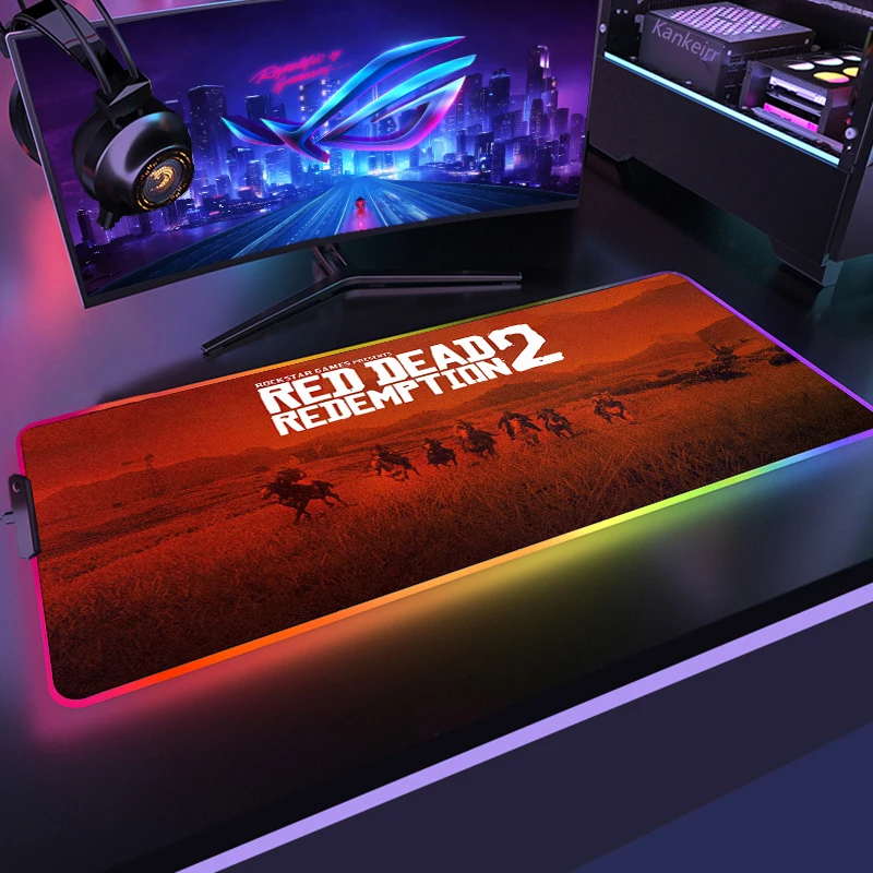 Red Dead Redemption 2 Mouse Pad Kawaii Desk Accessories Gaming Mousepad Rgb Keyboard Mat Deskmat Mats Anime Mause Gamer Pc Pads