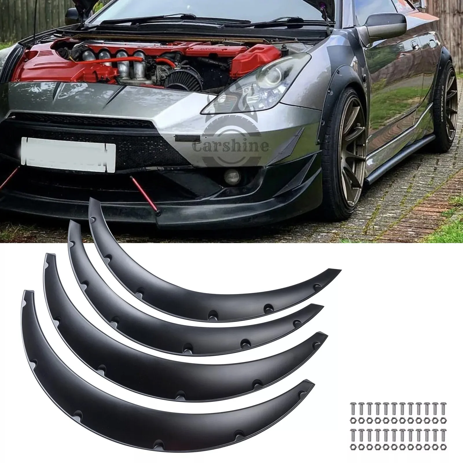 

Для Toyota Celica GT Fender Flares очень широкий брызговик, комплект кузова арки колеса 32 дюйма