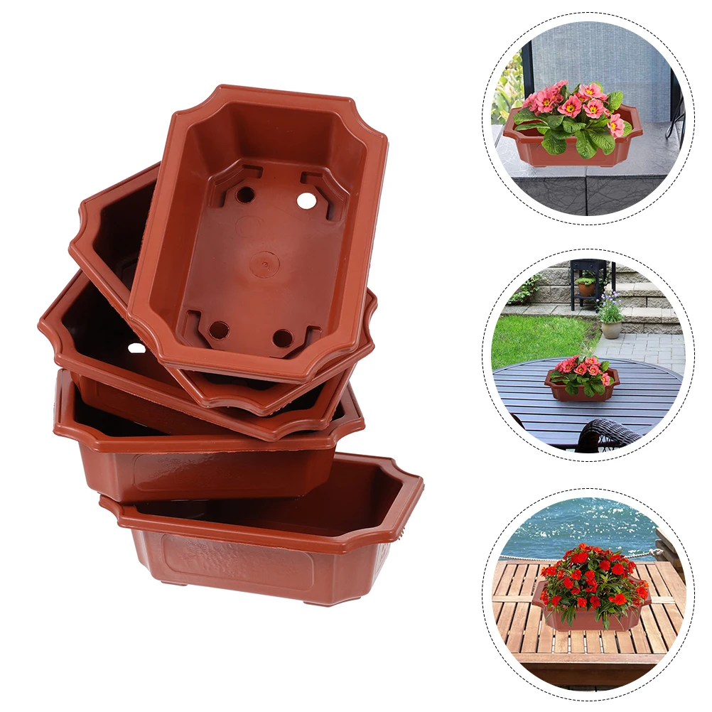 5pcs Plastic Flowerpot Durable Collapsible Plant Pot for Succulent Bonsai Gardening Planter Boxes