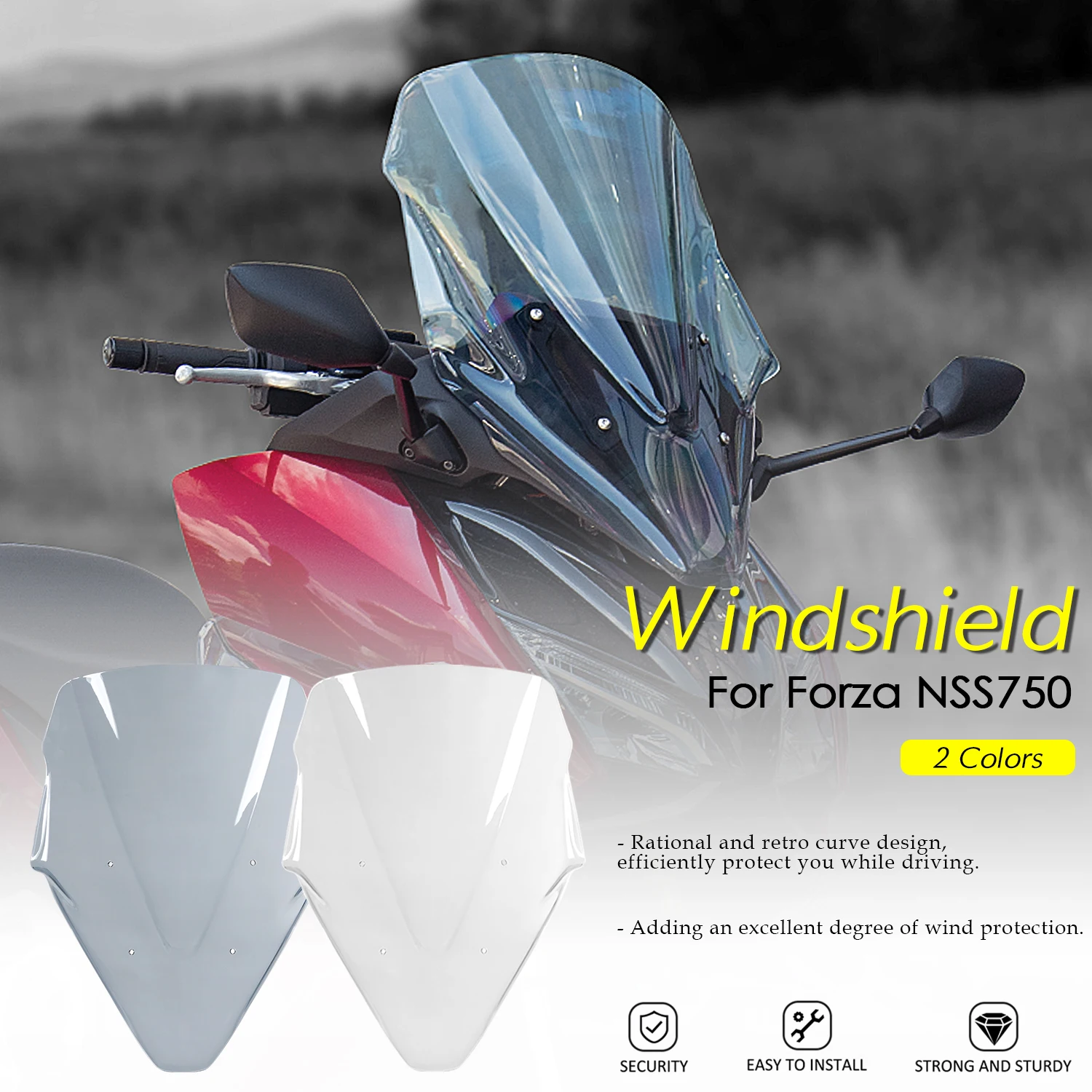 

For Honda Forza NSS750 750 2021 2022 Windshield WindScreen Wind Deflector Fly Screen Dashboard Visor Motorcycle Accessories