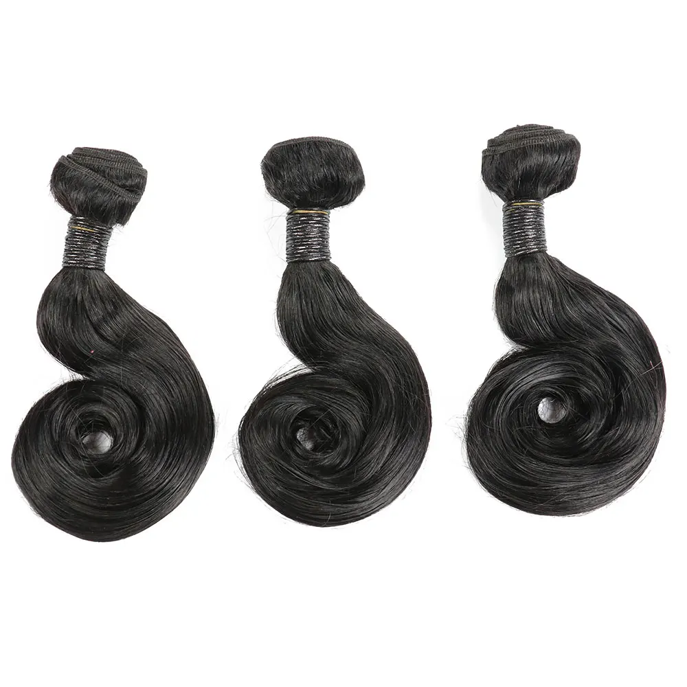 Bliss Hair-Tissage en Lot Brésilien Remy Naturel avec Boucles Magiques, Extension de Cheveux, Style Roman Scroll, Lot de 3