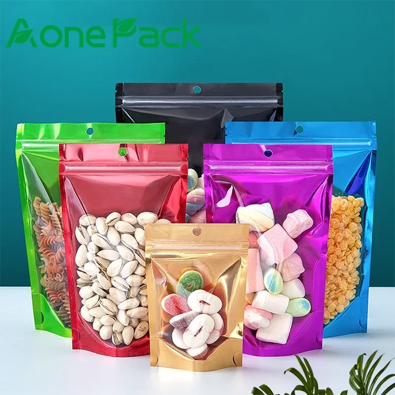 

100pcs Clear ZipLock Stand Up Plastic Bag With Hermetic Closure Doypack Food Snack Tea Doypack Food Candy Storage Packaging Bags