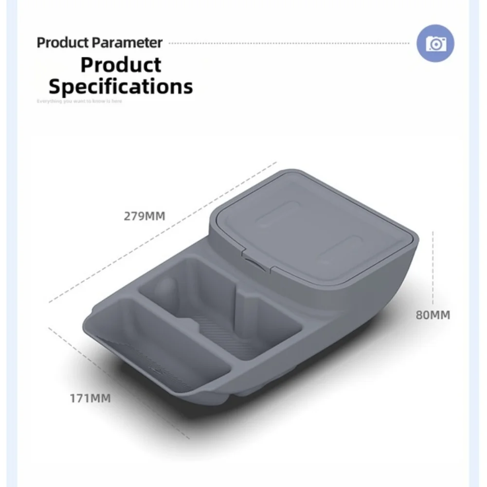 Waterproof TPE Center Console Storage Box for Leapmotor For A10 2026 Organizing Box with Compartment Layout 27.9x17.1x8cm