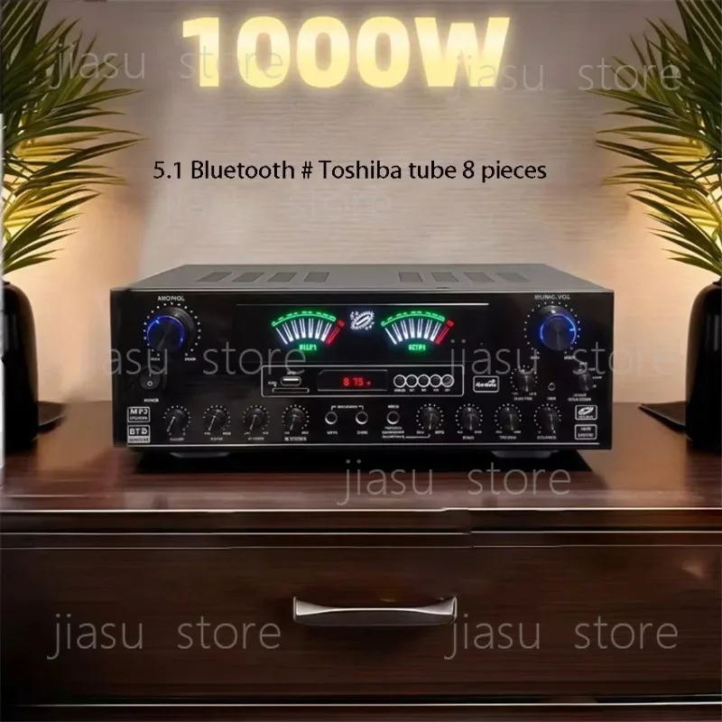 

AV-888BT High-power Home Amplifier Bluetooth Professional Stage Audio Home Karaoke Dual Wireless Microphone Amplifier 220V/110V