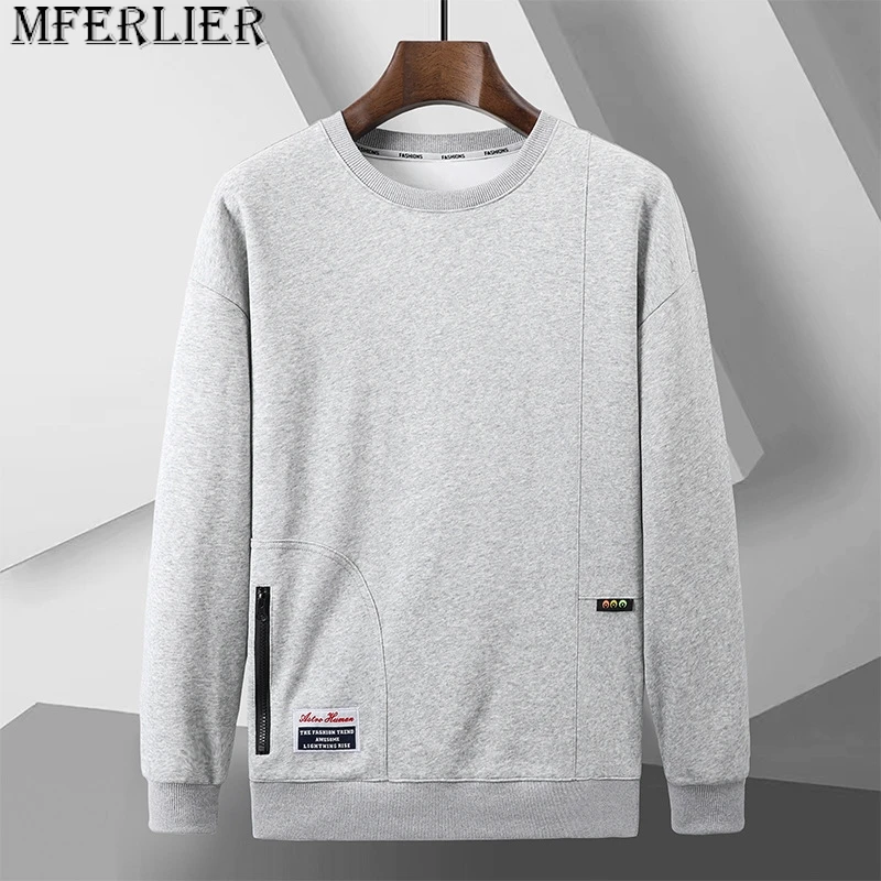 Plus size round neck sweater men's spring autumn models large size loose American style boys casual men's jacket 8xl 9xl 10xl