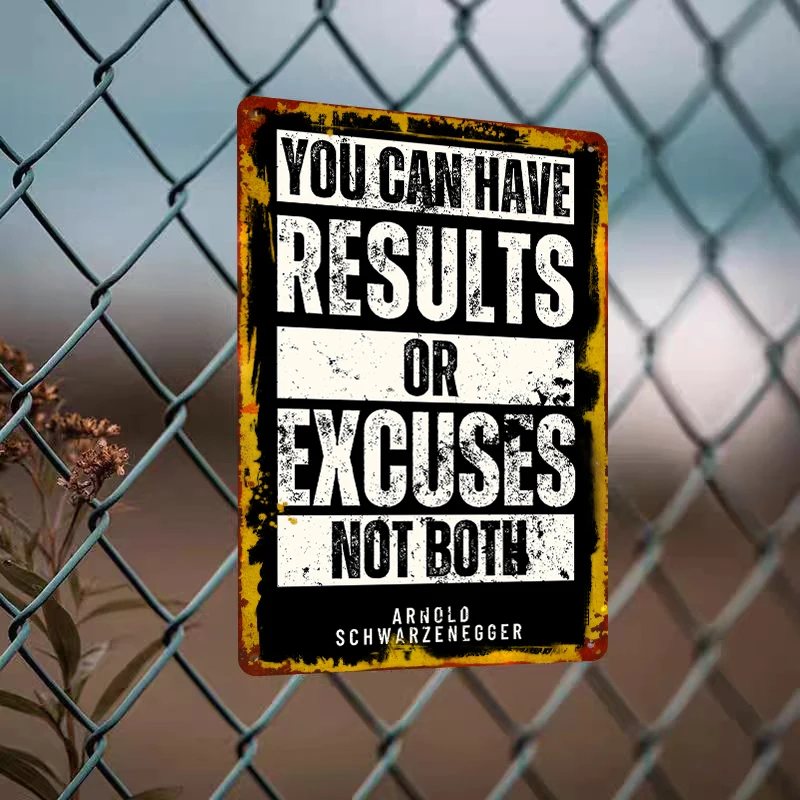 Inspirational Metal Wall Art Arnold Schwarzenegger Quote Decor for Gym Studio Study Office Wall Hanging