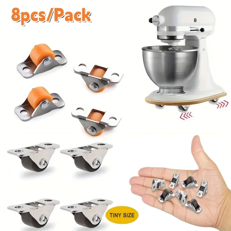 8 Stück geräuschlose 1/2-Zoll-Radrollen, kleine Möbel, lineare Räder, Schiebetürrolle für Werkbank, Regale, Schrank, Tisch, Stuhl