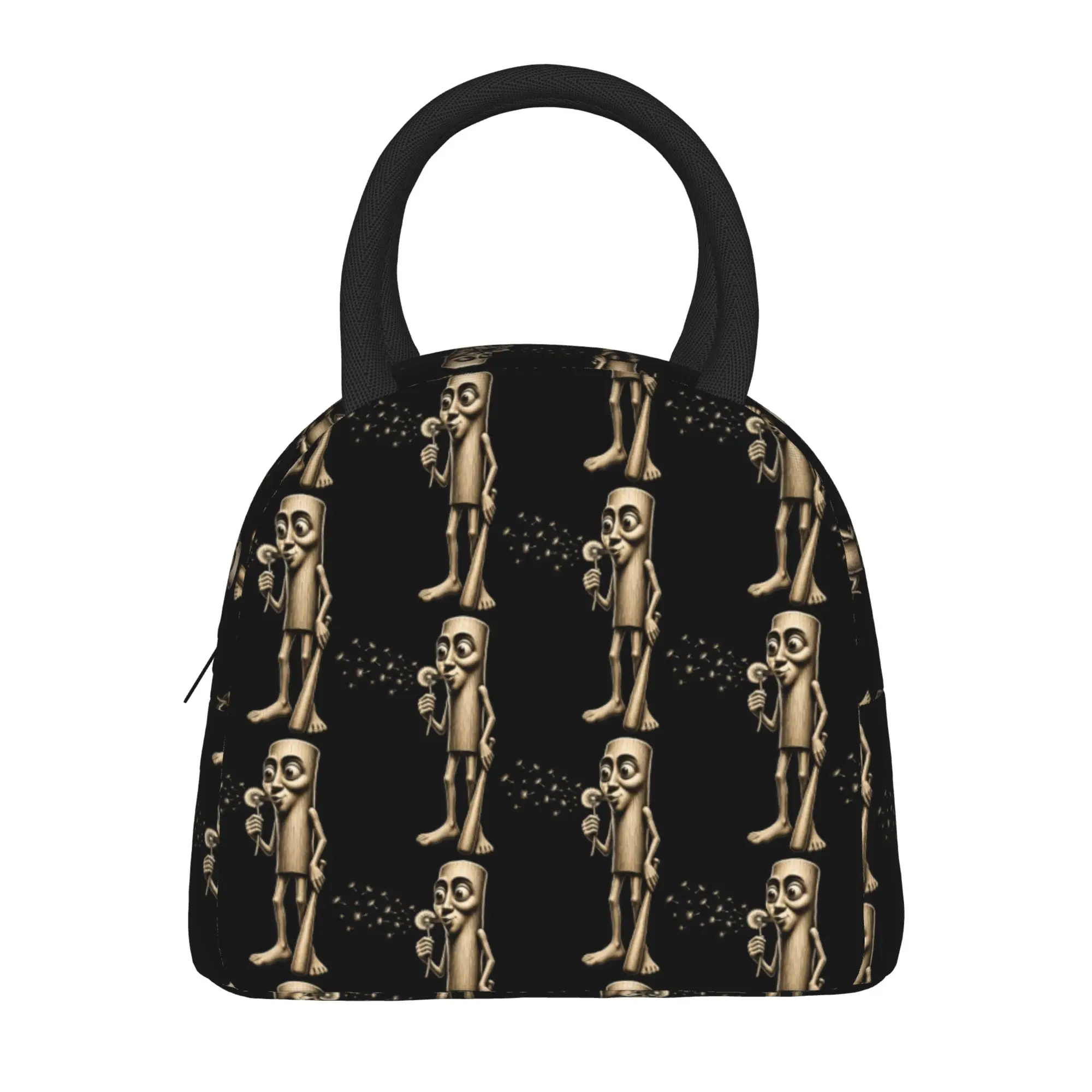 Tung Sahur Blowing Dandelion Wishes Funny Meme Brainrot Lunch Bag Casual Lunch Box For Child Office Portable Cooler Bag