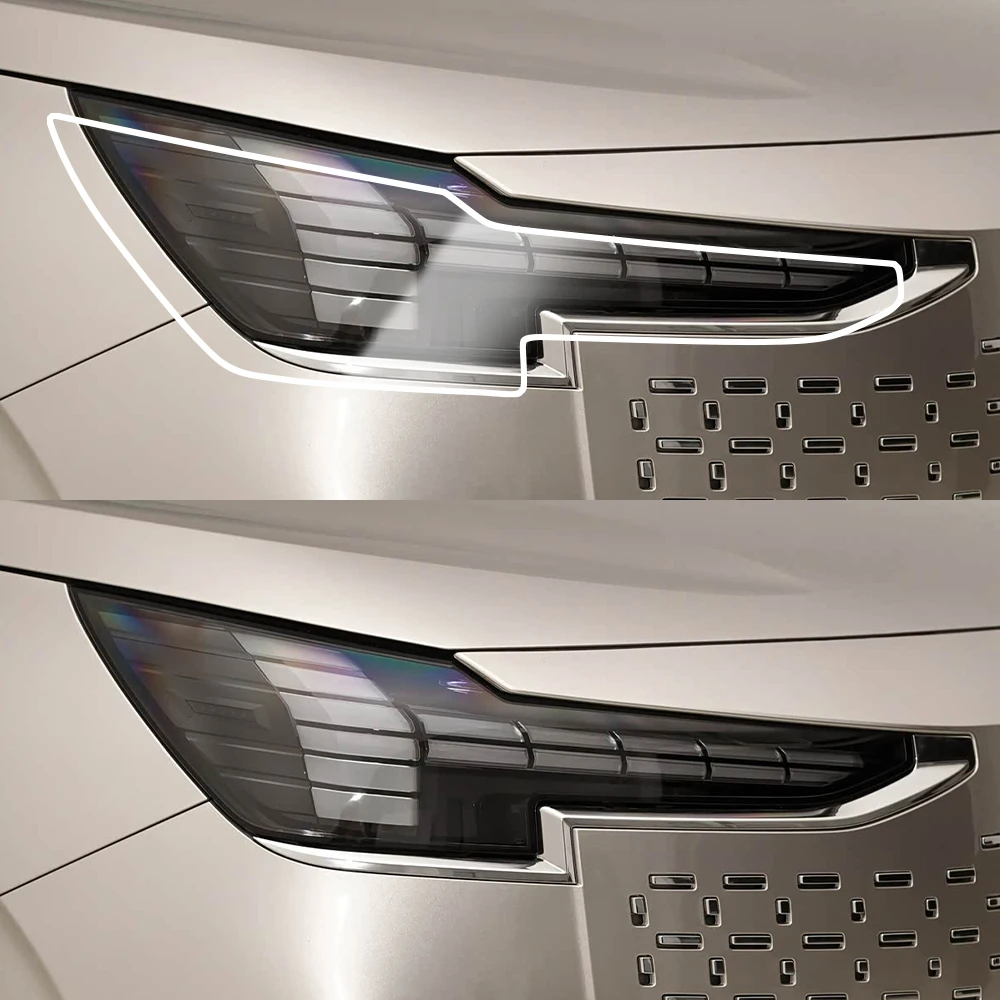 TPU Car Headlight Cover for Volvo EM90 2024-2026 Anti-Scratch High Gloss Smoke Black Pre-Cut Vinyl Wrap Protection Film Kit - view 3