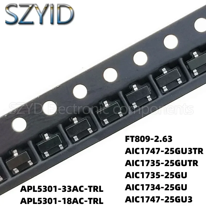 100PCS SOT23 APL5301-33AC-TRL APL5301-18AC-TRL FT809-2.63 AIC1747-25GU3TR AIC1735-25GUTR AIC1735-25GU AIC1734-25GU AIC1747-25GU3