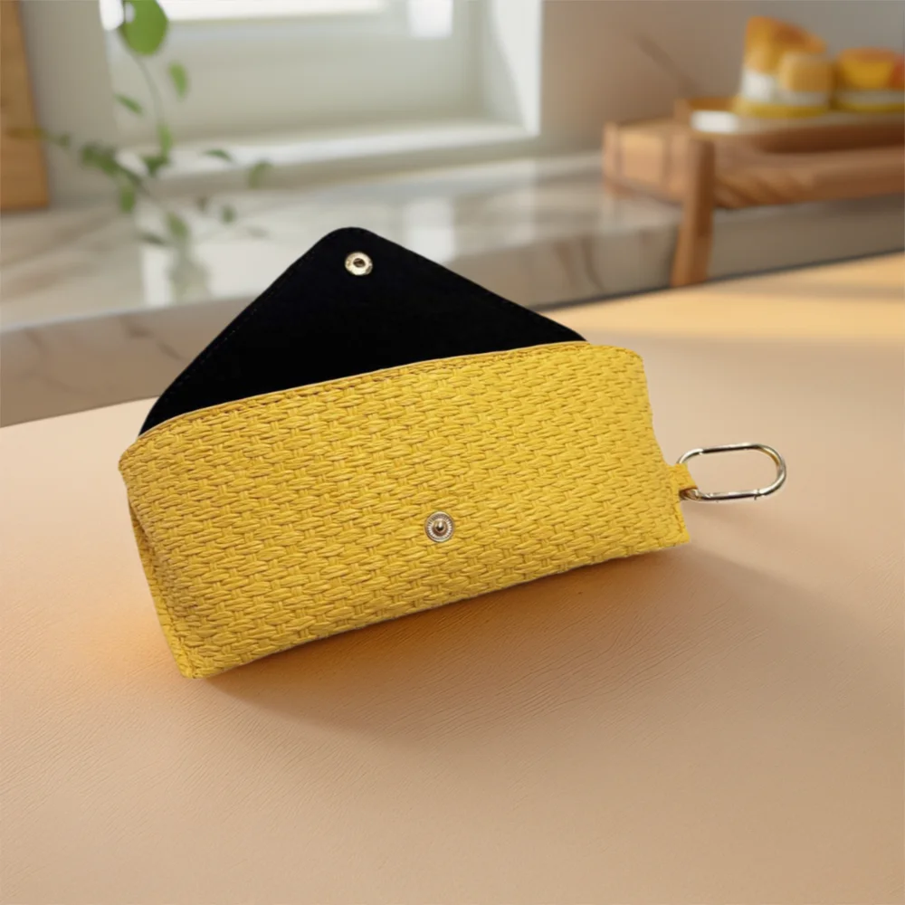 

Woven Pattern Leather Glasses Case With hooks Storage Organizer Glasses Storage Box Eyewear Protector Sunglasses Box