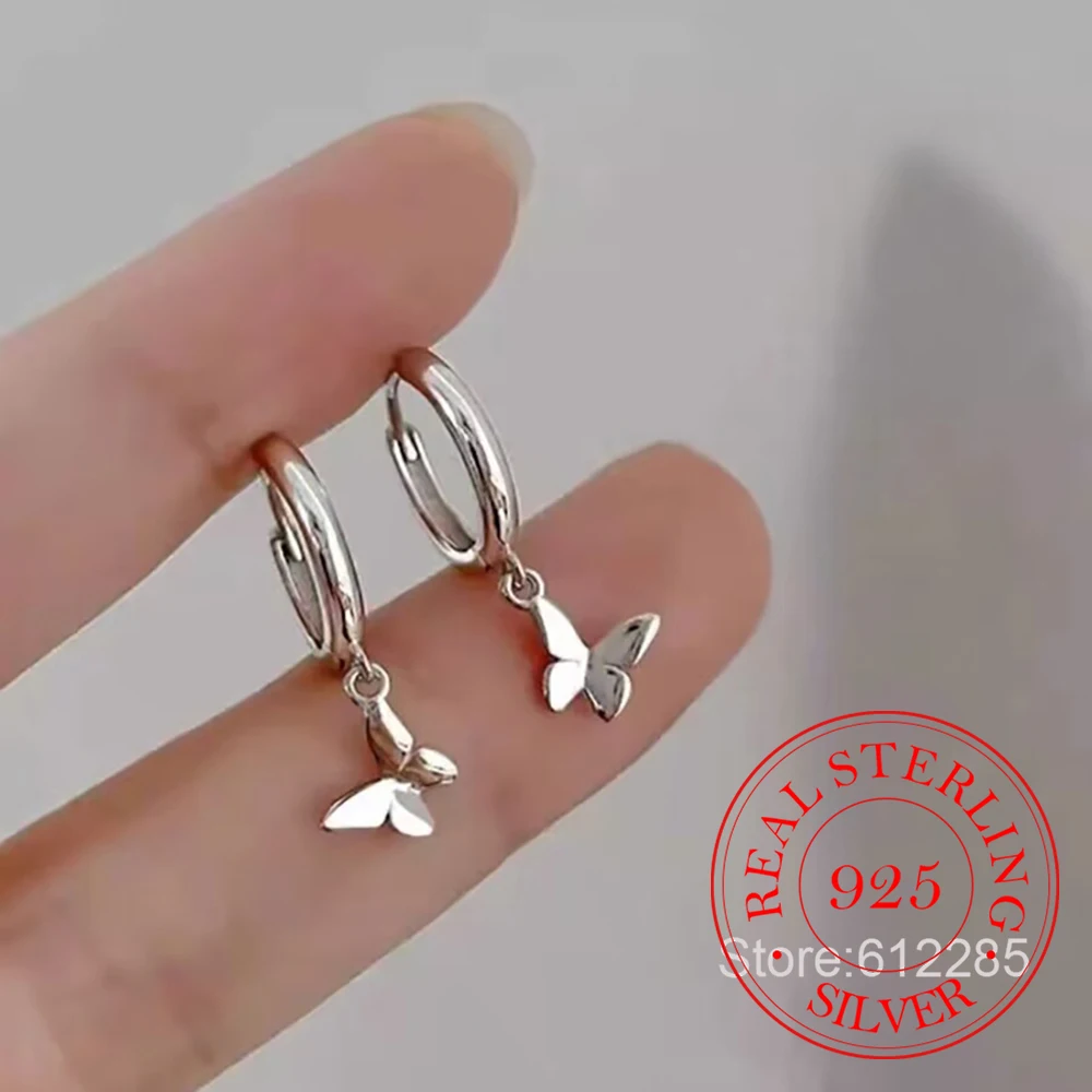 

Simple Korean 925 Sterling Silver Tassel Butterfly Drop Earrings For Woman Piercing Jewelry Aretes De Mujer Party Gift