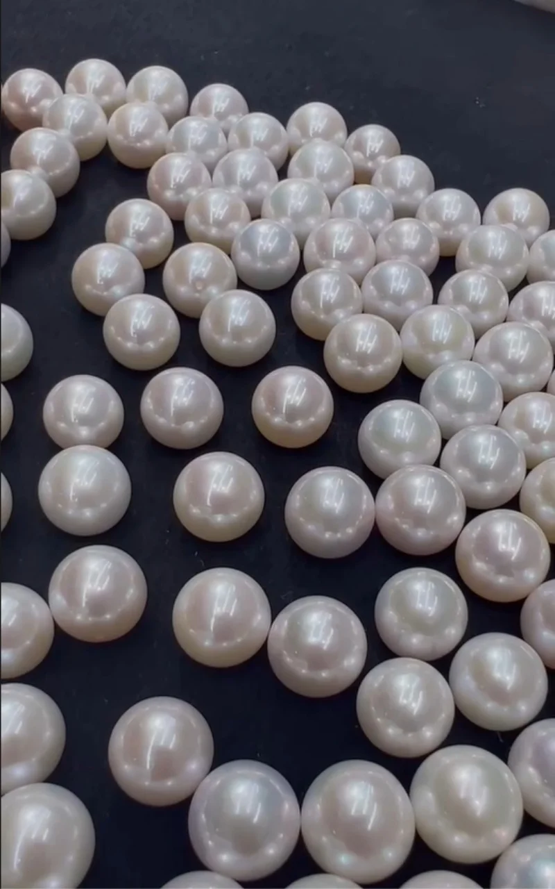 

New Arrival 10-14mm Big Size Round Natural Freshwater Pearls Loose Pair Real Edison Pearl Beads for Jewelry Making DIY Earrings
