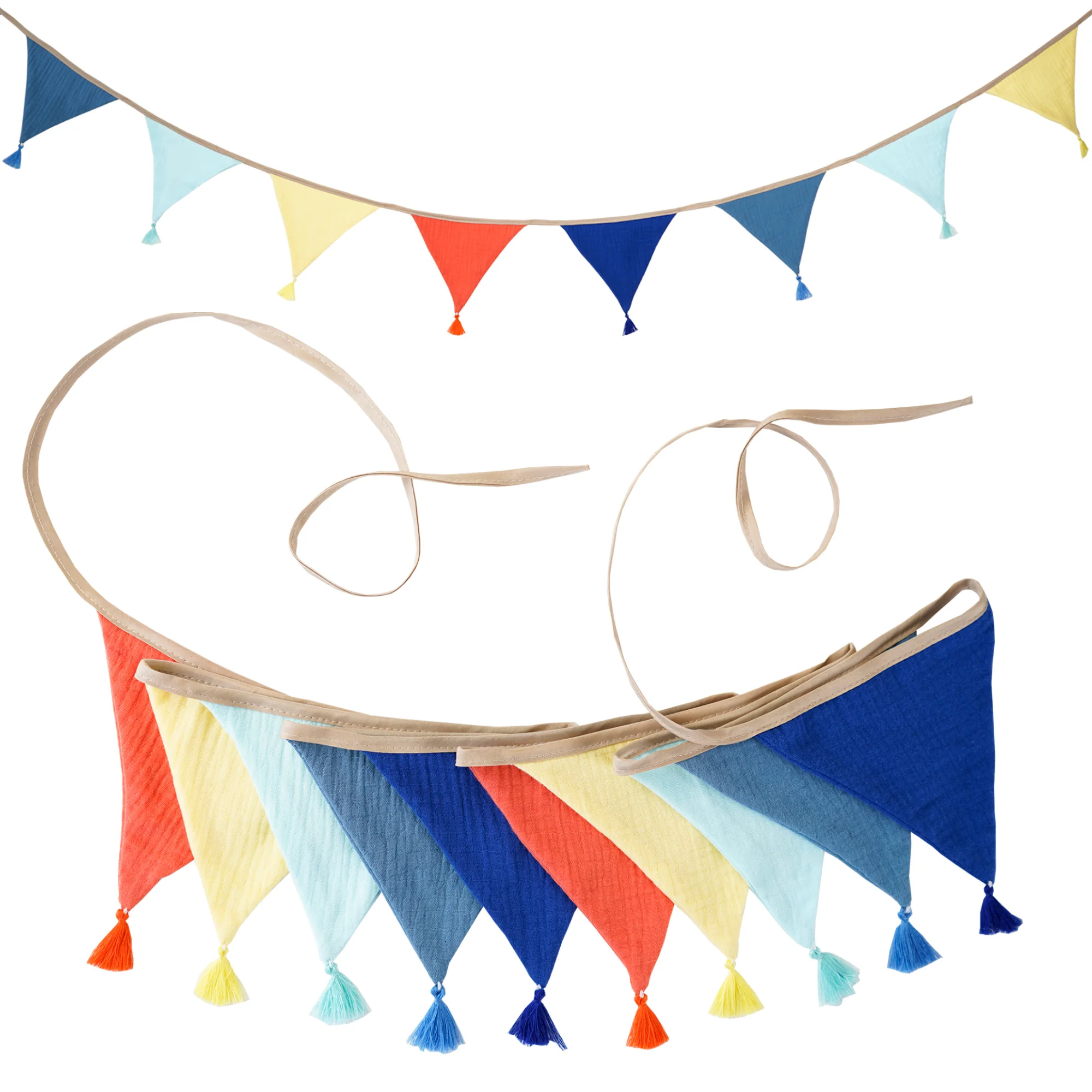 2,6 m/8,5 ft Kindergarten Süßigkeiten Stoff Wimpelkette 10 Dreieck Wimpel Flaggen mit Quasten Party Dekor Banner Baby Dusche Karneval Girlande – Detail 23