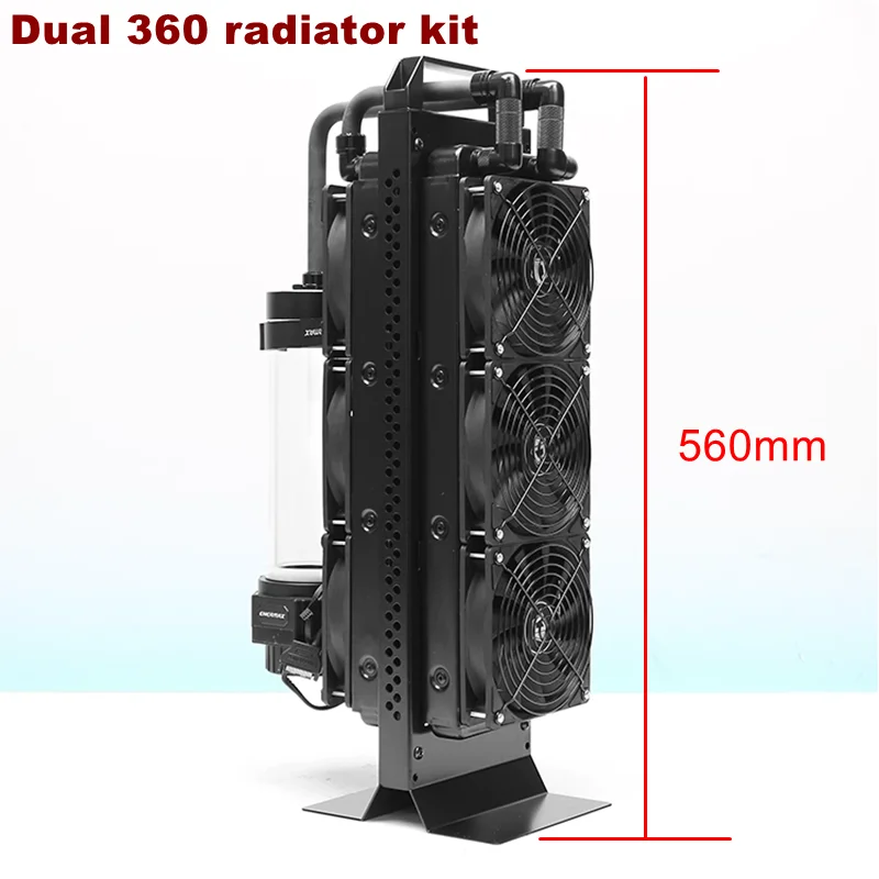 

Dual radiator external water cooling combination, ENERMAX pump and reservoir water cooling kit. 240 and 360 radiator .