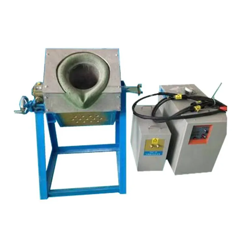 Gold Iron Steel Copper Brass Tilting Rotary Induction Melting Furnace